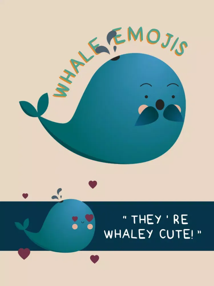 صور Cute Whale Emojis iPad 