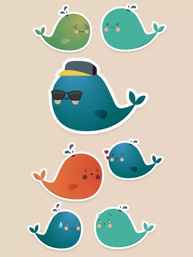 صور Cute Whale Emojis iPad 