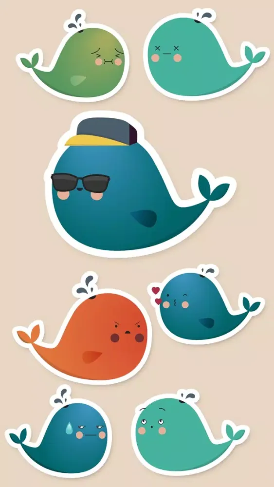 صور Cute Whale Emojis