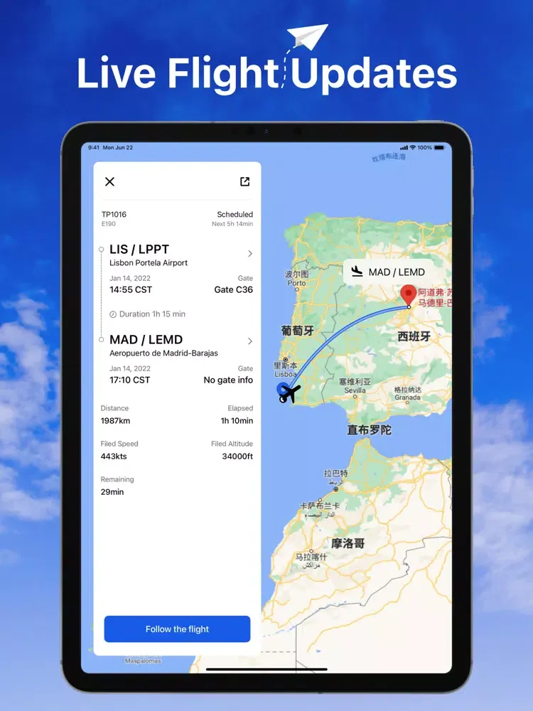 Capturas de tela do Flight Tracker Master iPad 
