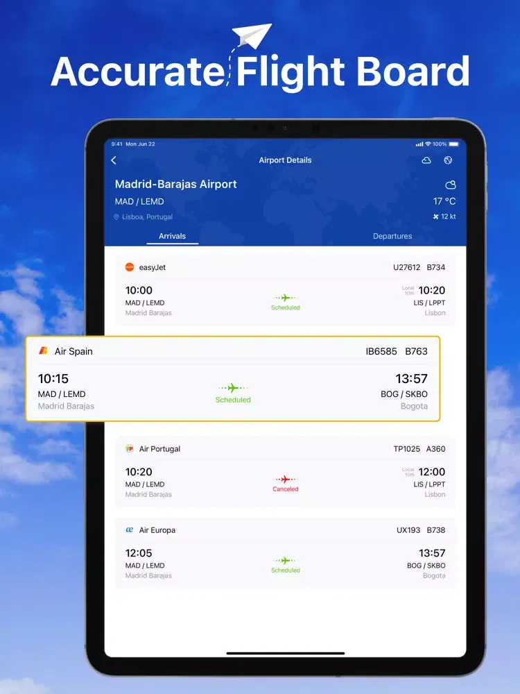 Capturas de tela do Flight Tracker Master iPad 