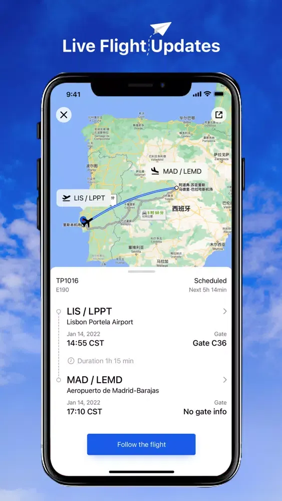Capturas de tela do Flight Tracker Master