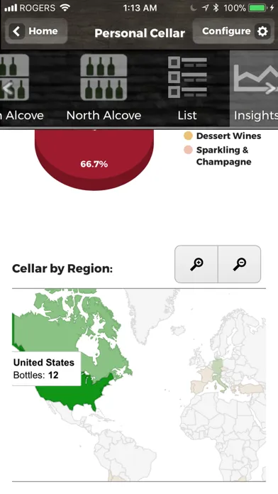 ภาพหน้าจอของ Virtual Cellar