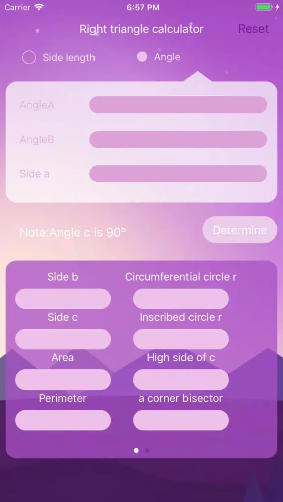 Captures d'écran de Right triangle calculator!