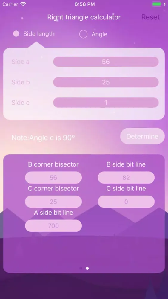 Captures d'écran de Right triangle calculator!