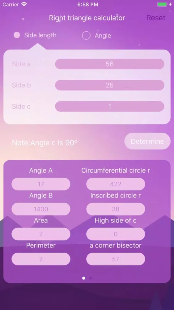 Captures d'écran de Right triangle calculator!