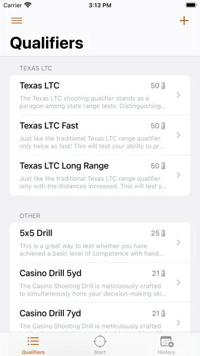 ภาพหน้าจอของ Texas LTC Range Qualifier