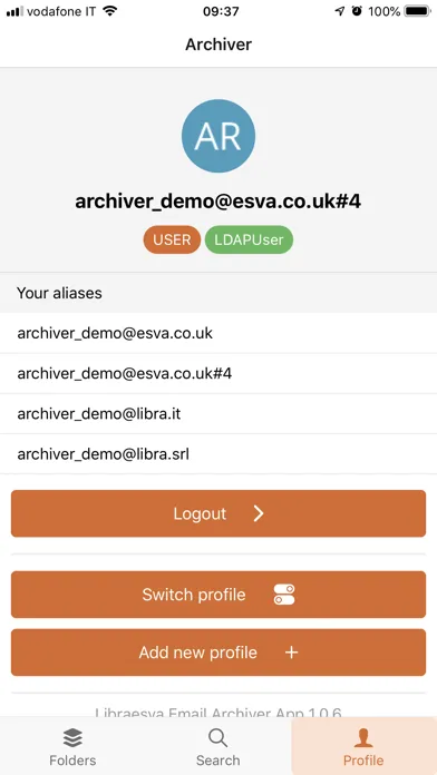 Capturas de pantalla de Libraesva Email Archiver App