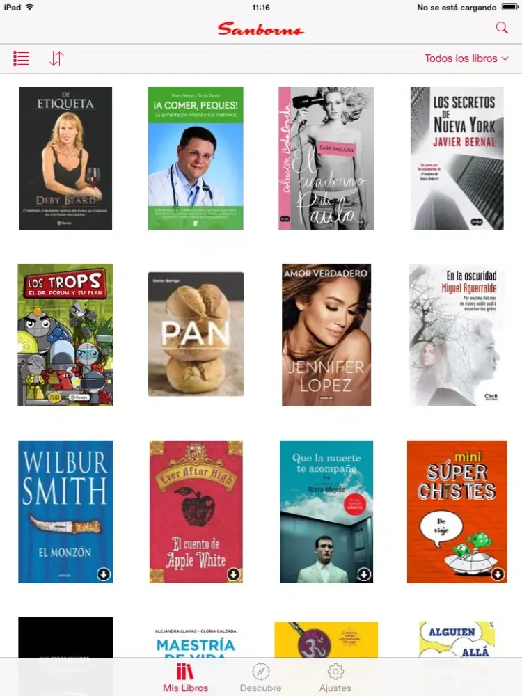 Tangkapan skrin Sanborns S Libros iPad 