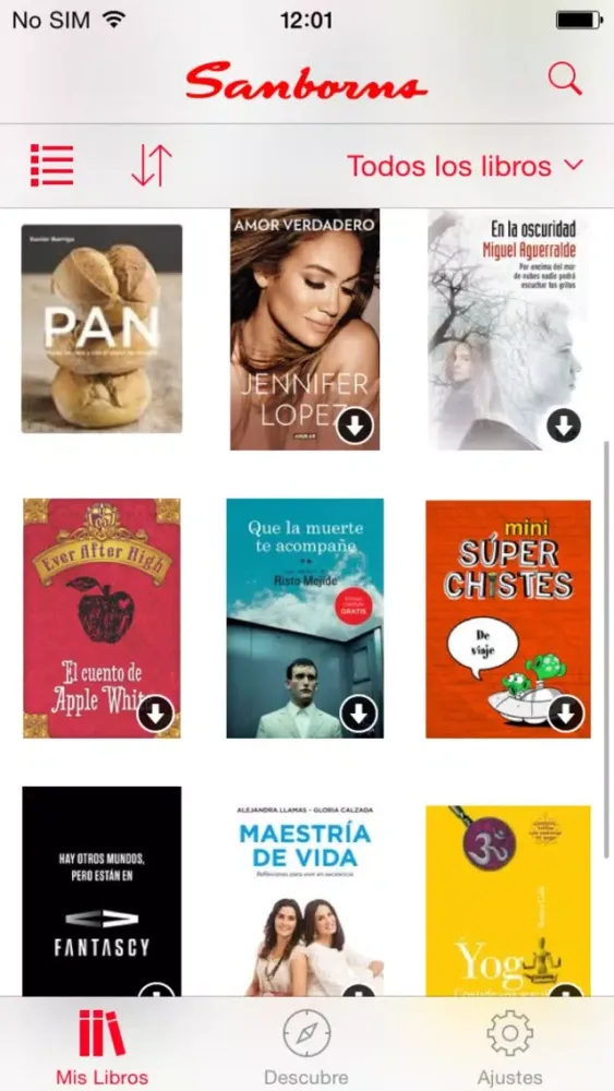 Tangkapan skrin Sanborns S Libros