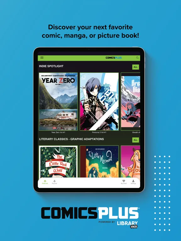 Ảnh chụp màn hình của Comics Plus iPad 