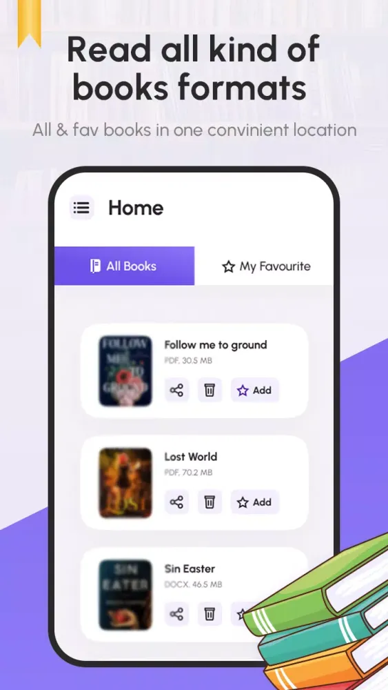 Captures d'écran de My Library-Real Books Library