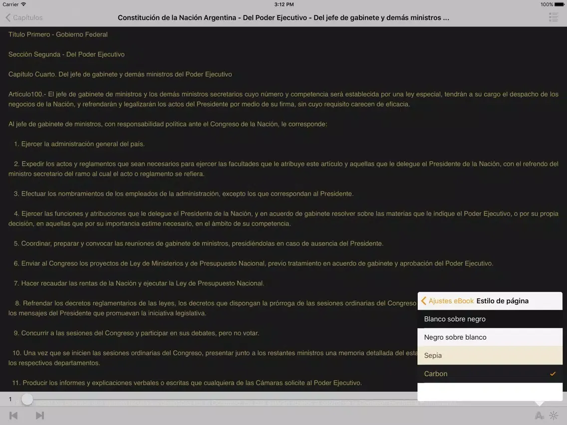 Constitución de la Nación Argentina iPad 應用截圖