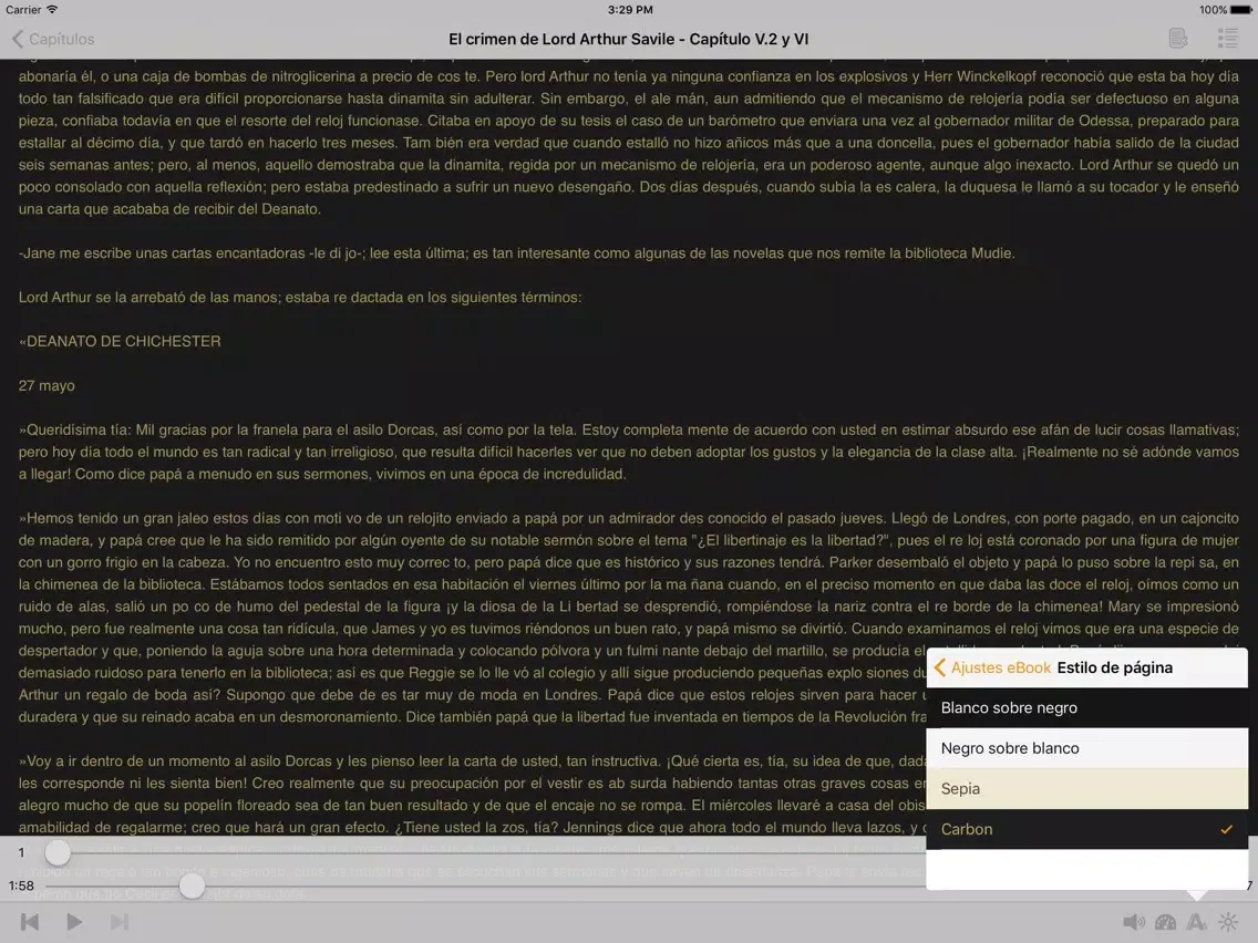 El crimen de Lord Arthur Savile - AudioEbook iPad  Screenshots