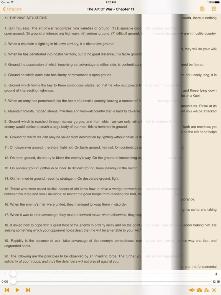 Screenshot di The Art Of War - Sun Tzu. AudioEbook iPad 