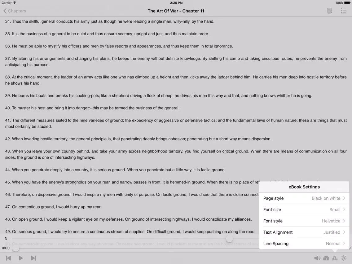 Screenshot di The Art Of War - Sun Tzu. AudioEbook iPad 