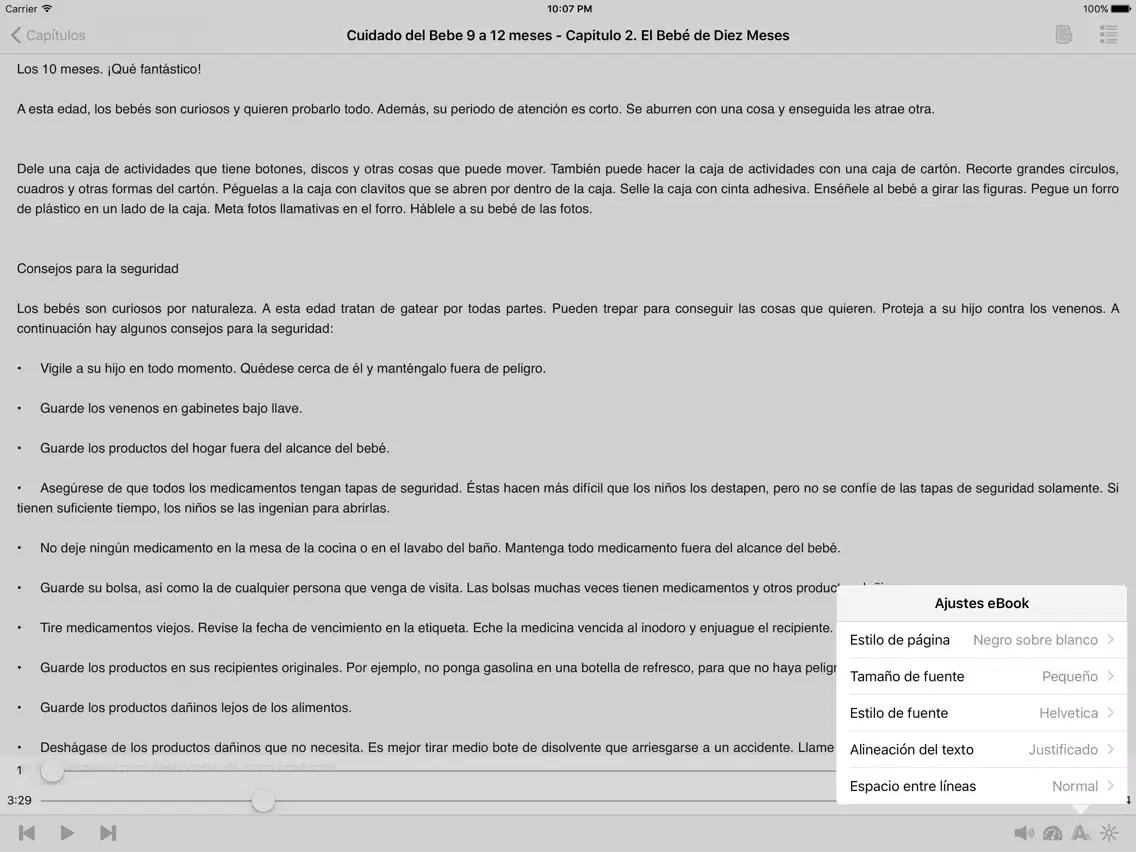 Cuidado del Bebe 9 a 12 meses – AudioEbook iPad  स्क्रीनशॉट