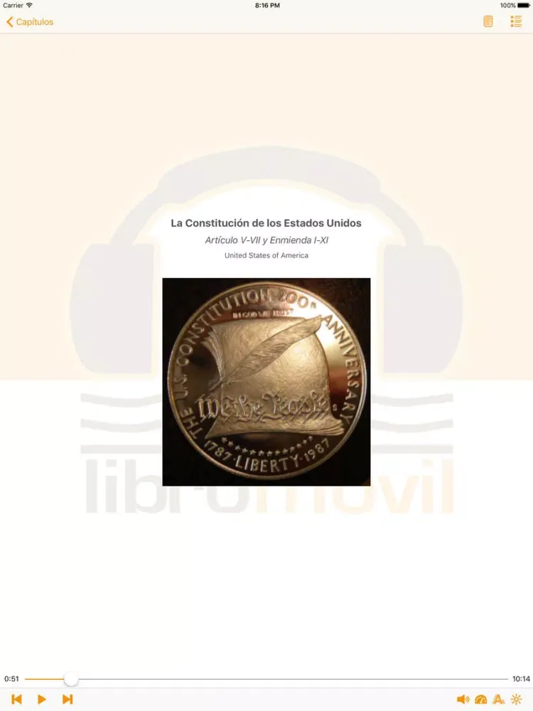 La Constitución de los Estados Unidos - Audiolibro iPad 应用截图