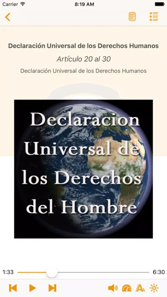Declaración Universal de los Derechos Humanos স্ক্রিনশট