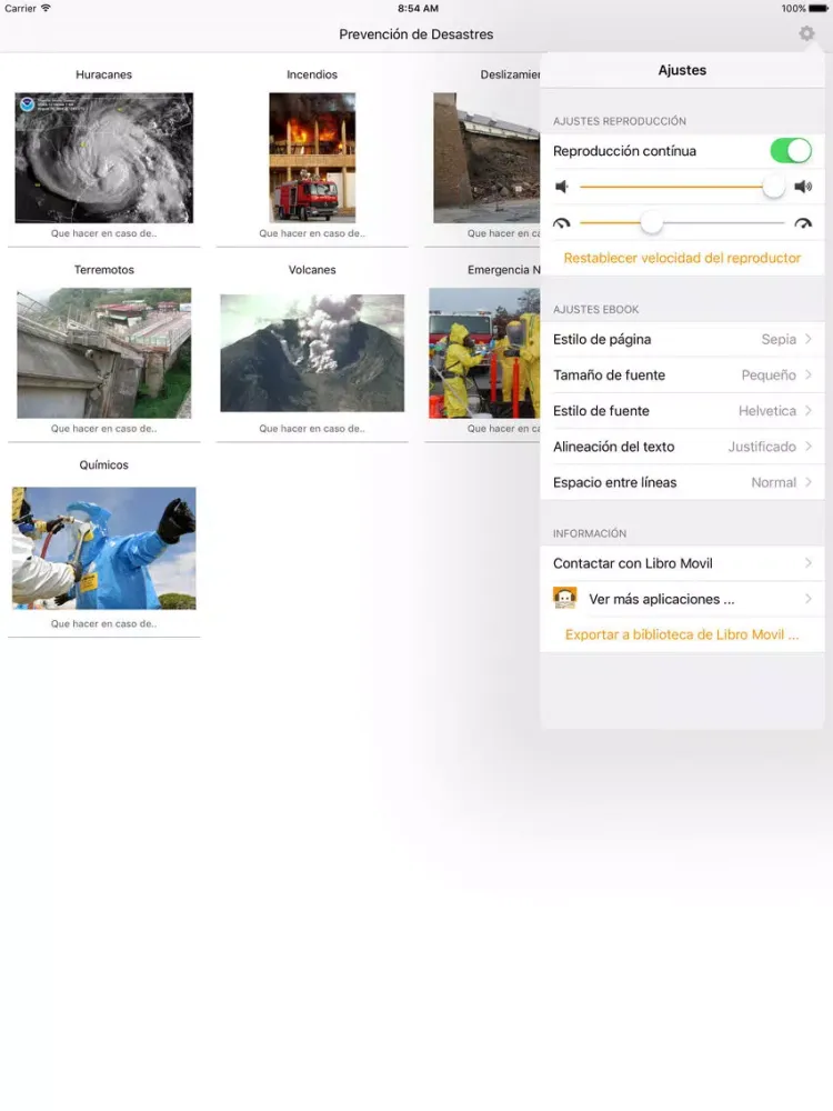 ภาพหน้าจอของ Prevención de Desastres - AudioGuia iPad 