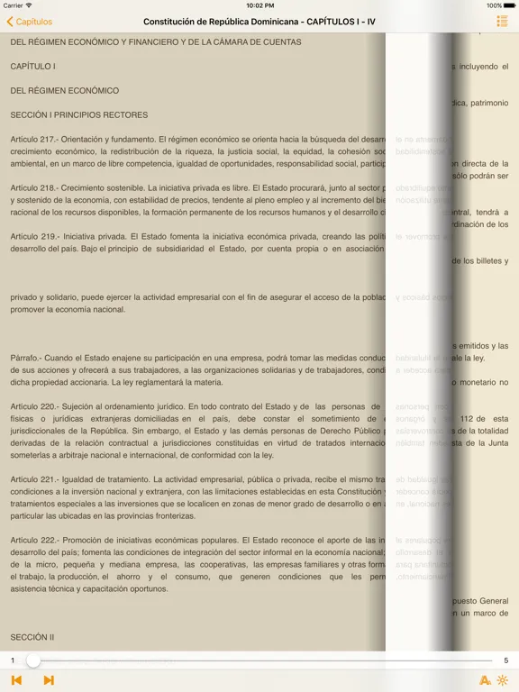 Tangkapan skrin Constitución de República Dominicana iPad 