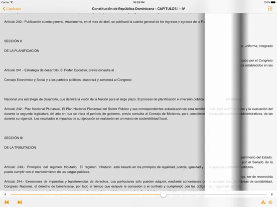 Tangkapan skrin Constitución de República Dominicana iPad 