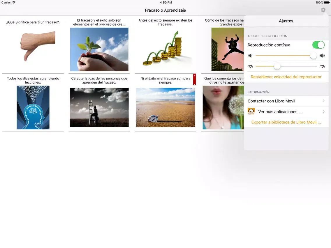Fracaso o Aprendizaje - Audiolibro de Autoayuda iPad 应用截图