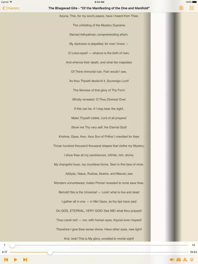 Capturas de pantalla de The Bhagavad Gita – AudioEbook iPad 