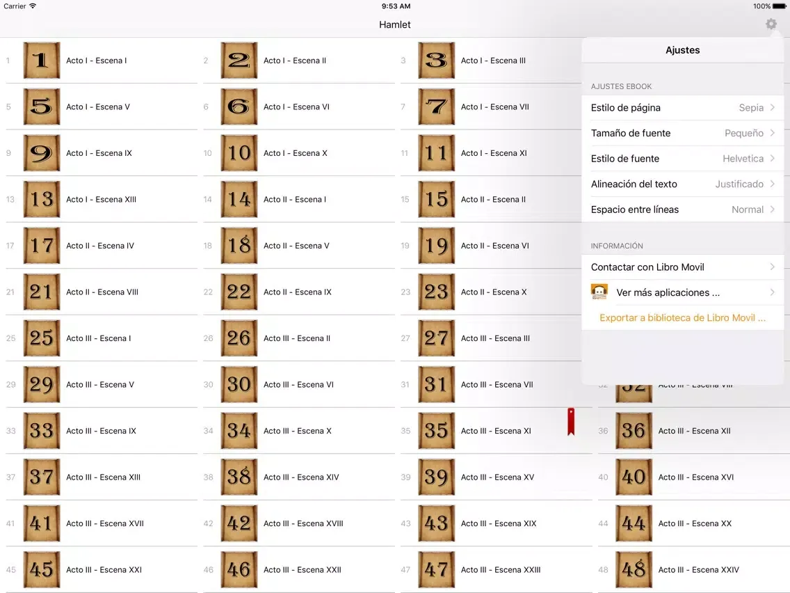 Tangkapan layar Hamlet - William Shakespeare iPad 