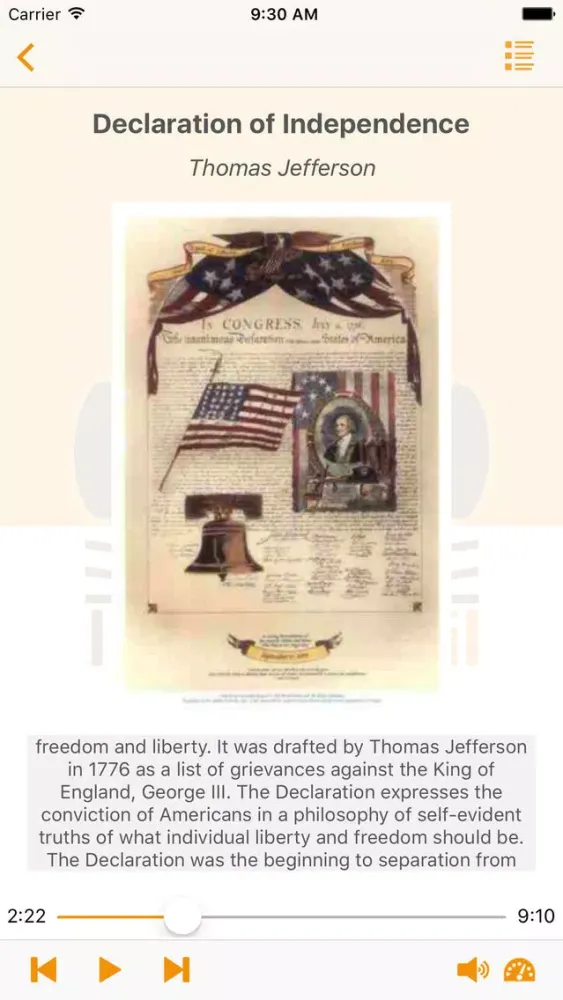 Historical Documents of The United States Screenshots
