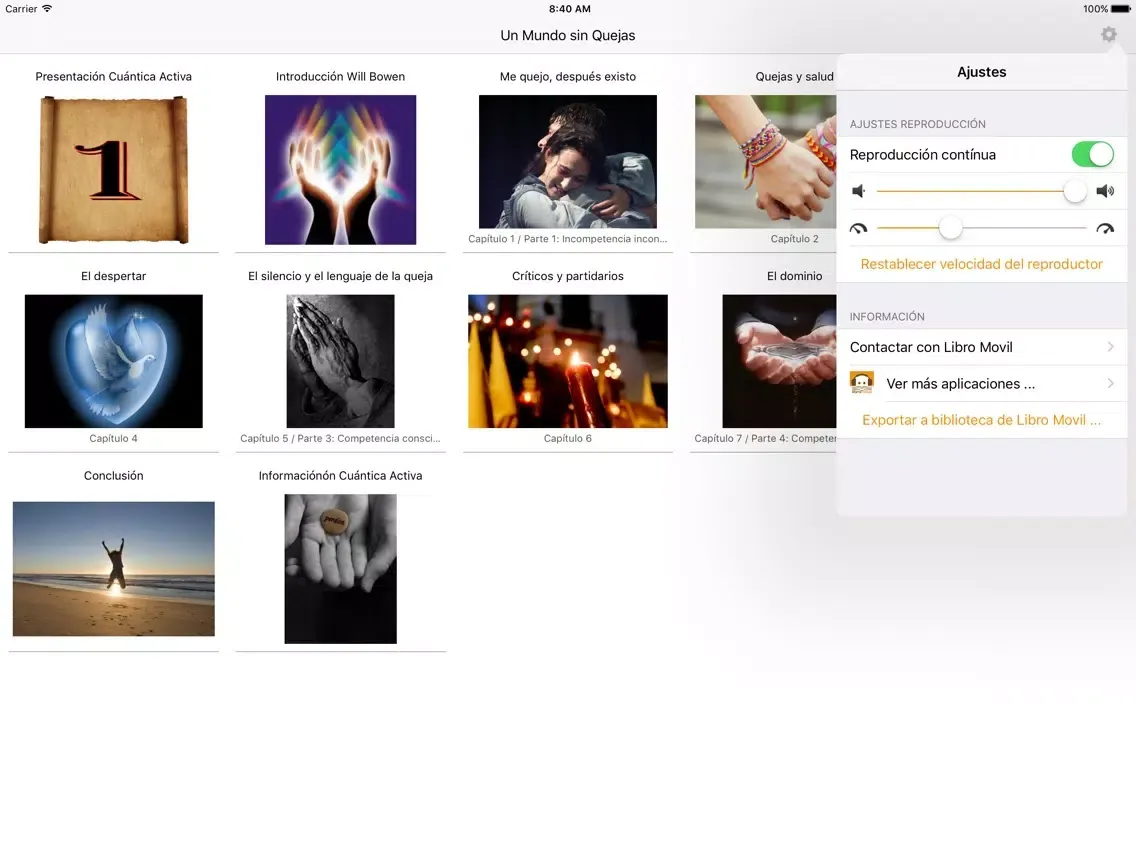 Un Mundo sin Quejas - Audiolibro de Autoayuda iPad  Screenshots
