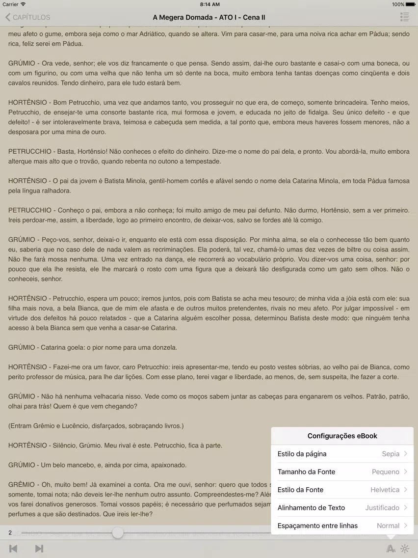 A Megera Domada - William Shakespeare iPad 应用截图