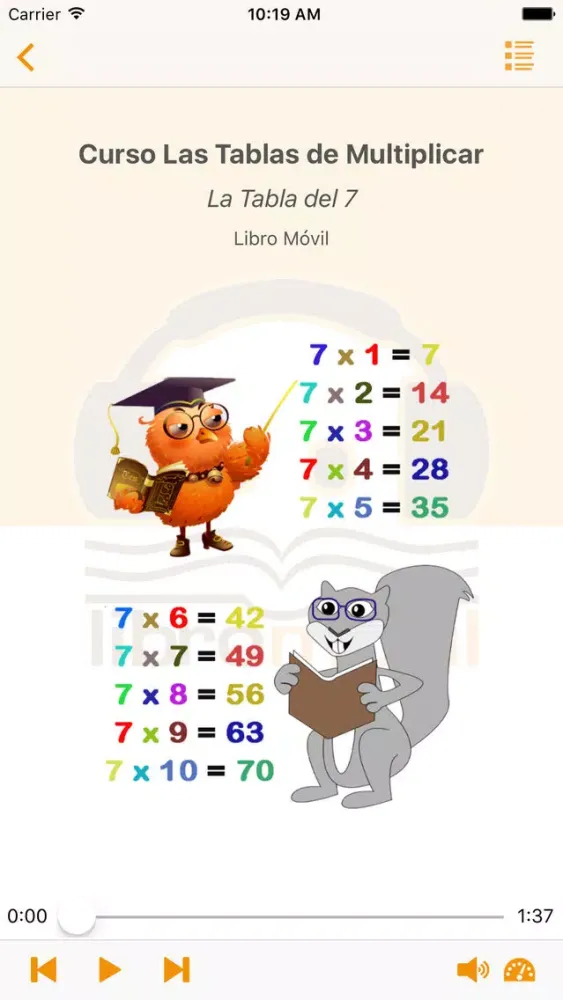 Screenshot di Audiocurso Las Tablas de Multiplicar
