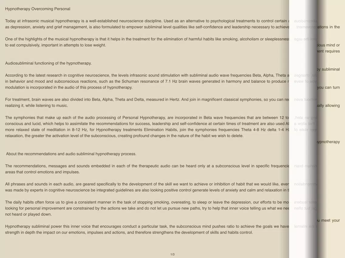 Hypnotherapy Overcoming Personal iPad  Screenshots