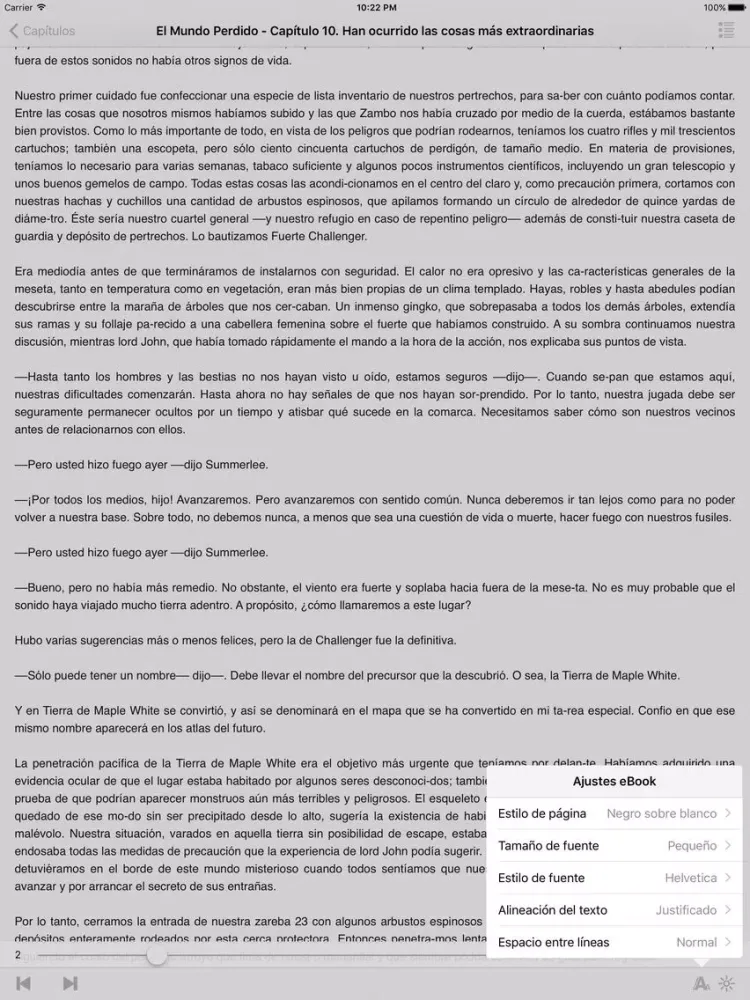 Ảnh chụp màn hình của El Mundo Perdido - Arthur Conan Doyle iPad 