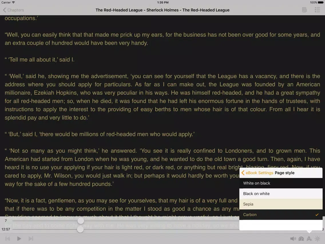 The Red-Headed League – AudioEbook iPad  Screenshots