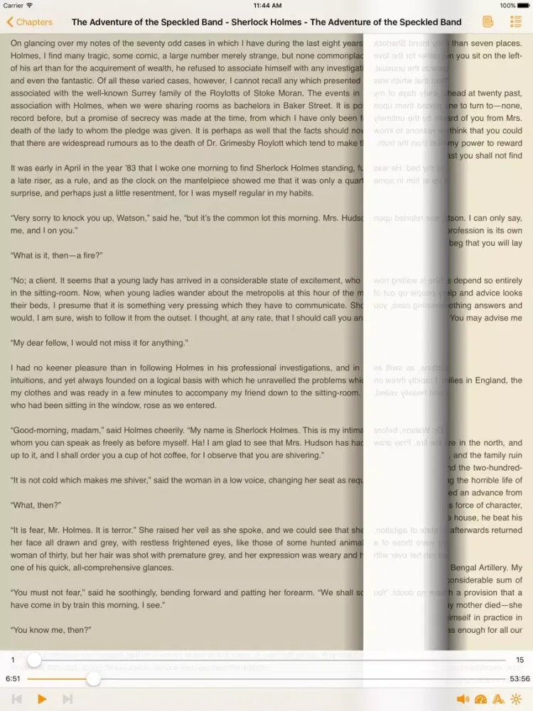 The Adventure of the Speckled Band – AudioEbook iPad  Ekran Görüntüleri