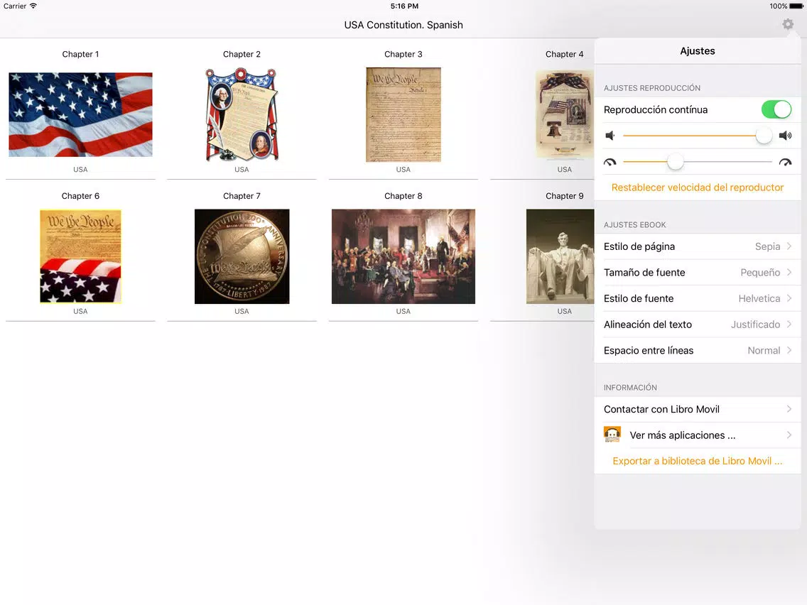 USA Constitution. Spanish Audiobook iPad  স্ক্রিনশট