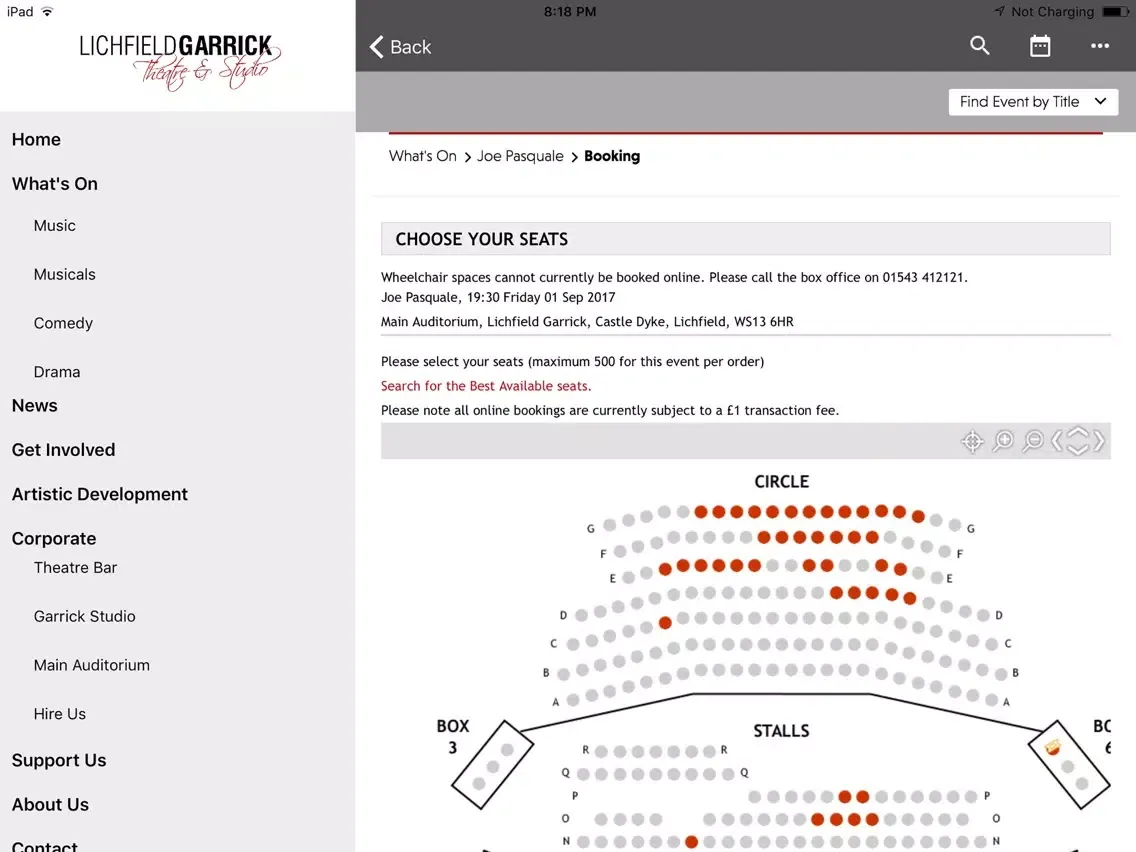 Ảnh chụp màn hình của Lichfield Garrick Theatre iPad 
