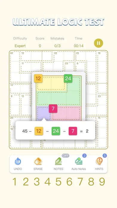 Ảnh chụp màn hình của Killer Sudoku Master-SumSudoku