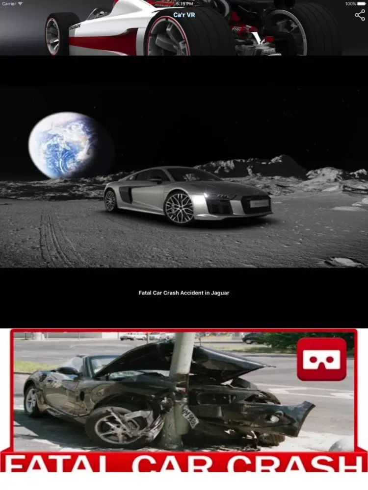VR Car Racing Viewer & Player for Cardboard iPad  Screenshots