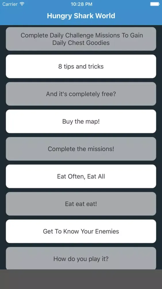 Capturas de pantalla de Guides and Cheats for Hungry Shark Evolution Game