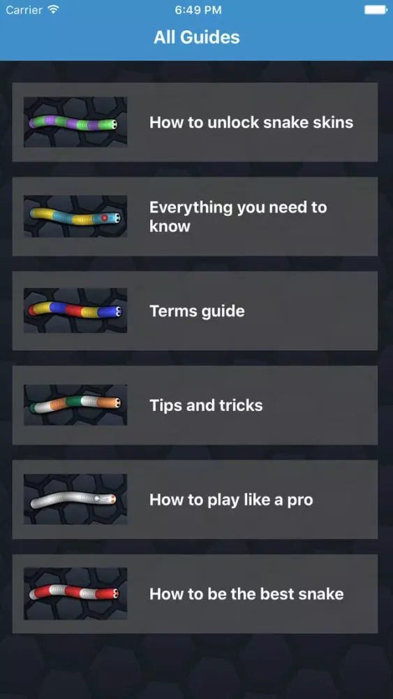 Capturas de tela do Guide for Slither.io - Unlock All Snake Skins App