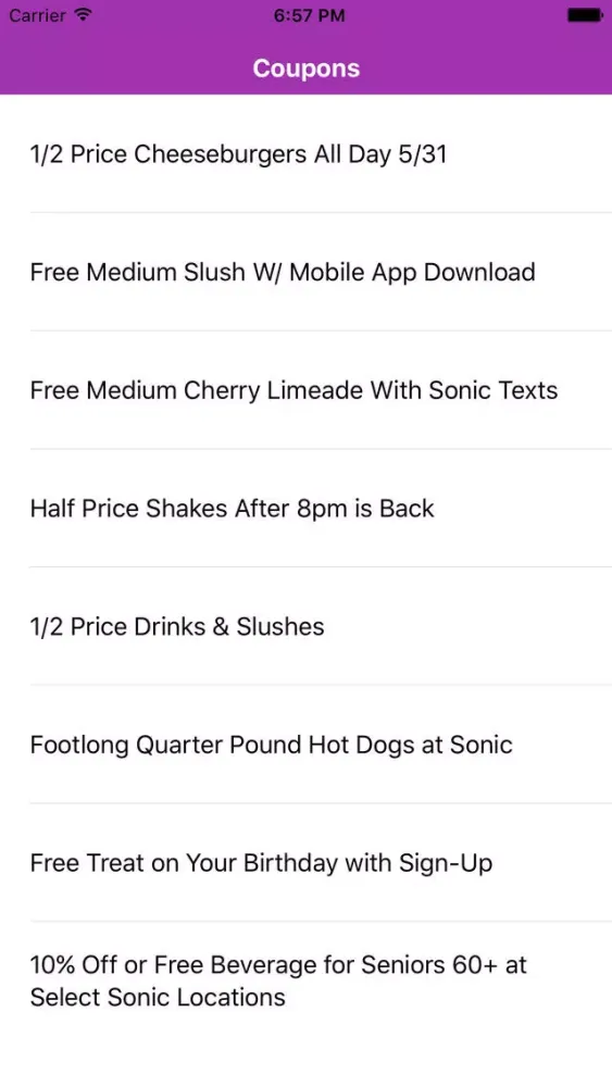 Coupons for Sonic App应用截图