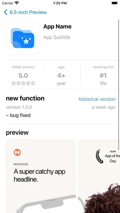 Ảnh chụp màn hình của Preview App - Store Simulator