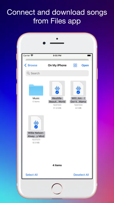 Capturas de tela do Audio Player for Offline Music