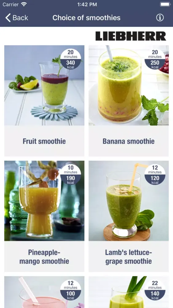 Liebherr Smoothies & Ice سکرین شاٹس