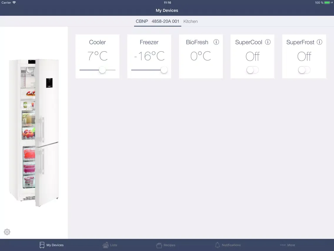 Liebherr SmartDevice iPad  스크린샷