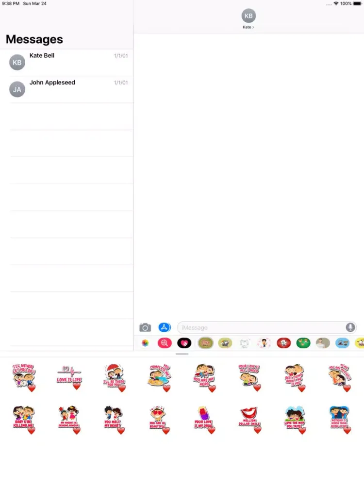Happy Love Stickers iPad  Screenshots