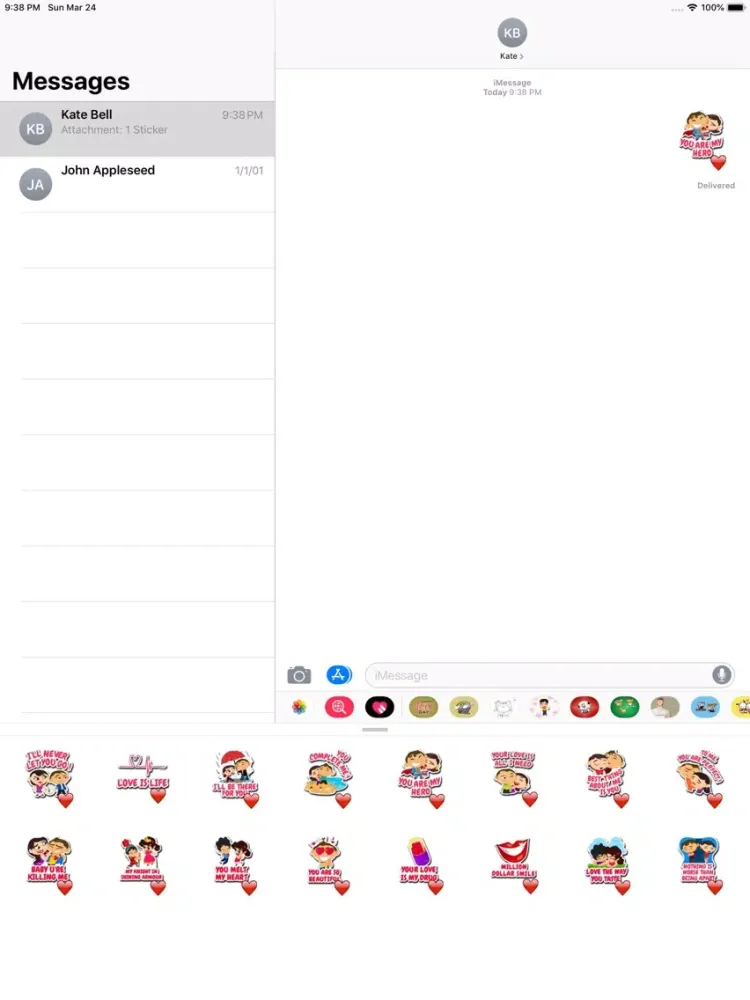 Happy Love Stickers iPad  Screenshots